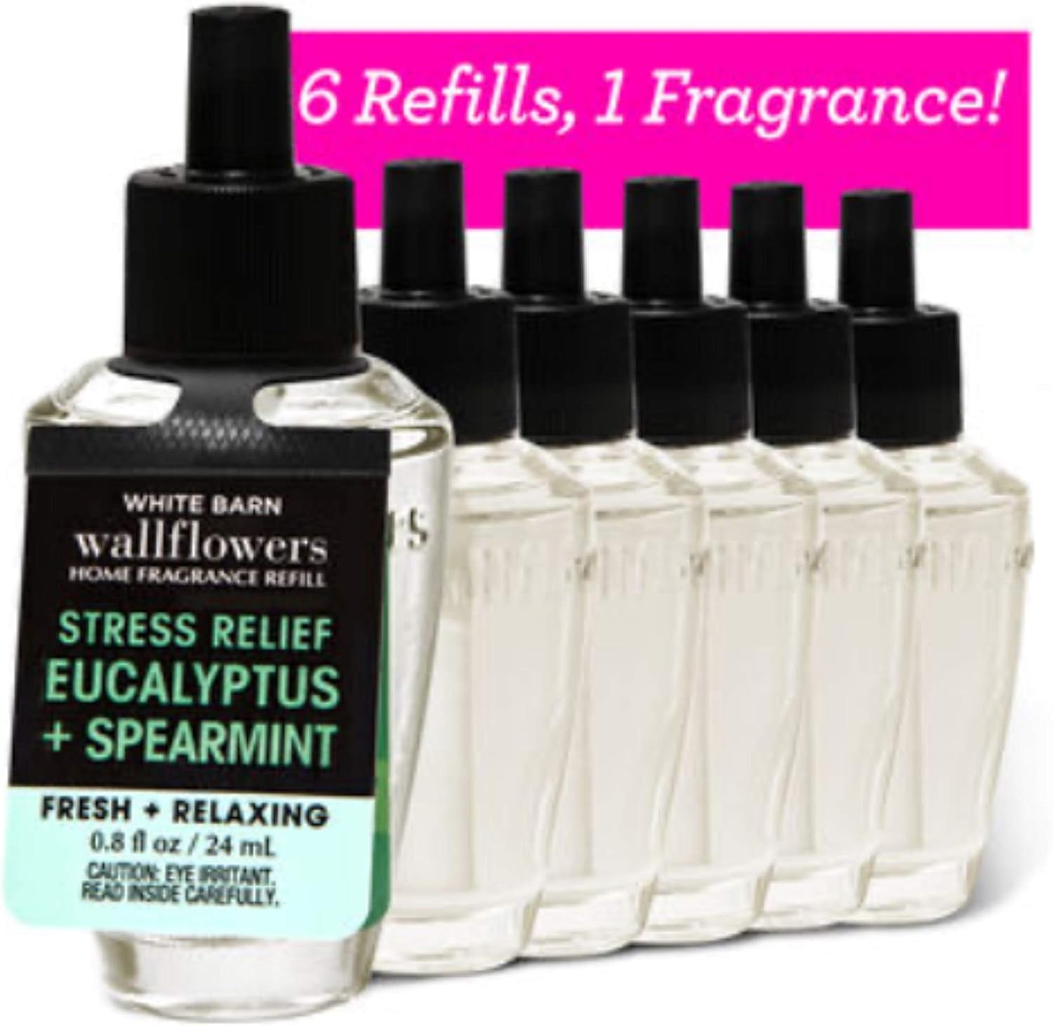Eucalyptus Spearmint 6-Pack Wallflowers Sampler, 0.8 Fl Oz / 24 Ml Each