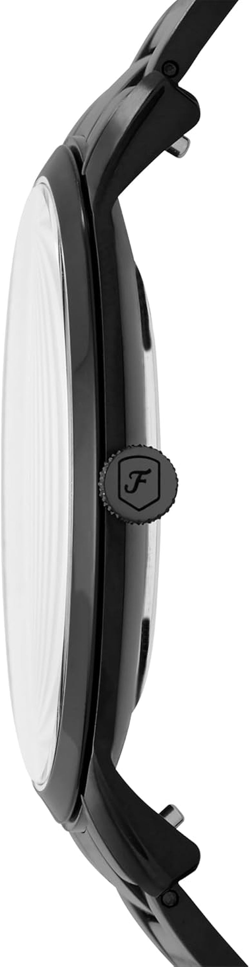 Men'S Minimalist Quartz Watch, Stainless Steel Black Three-Hand Watch for Men, Color: Black