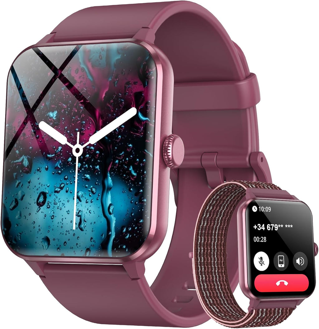 2026 Smart Watch (Answer/Make Calls), Fitness Watch for Men and Women with Heart Rate/Spo2/Sleep Monitor/2 Straps, 100+ Sports Modes, IP68 Waterproof Activity Tracker for Android/Iphone