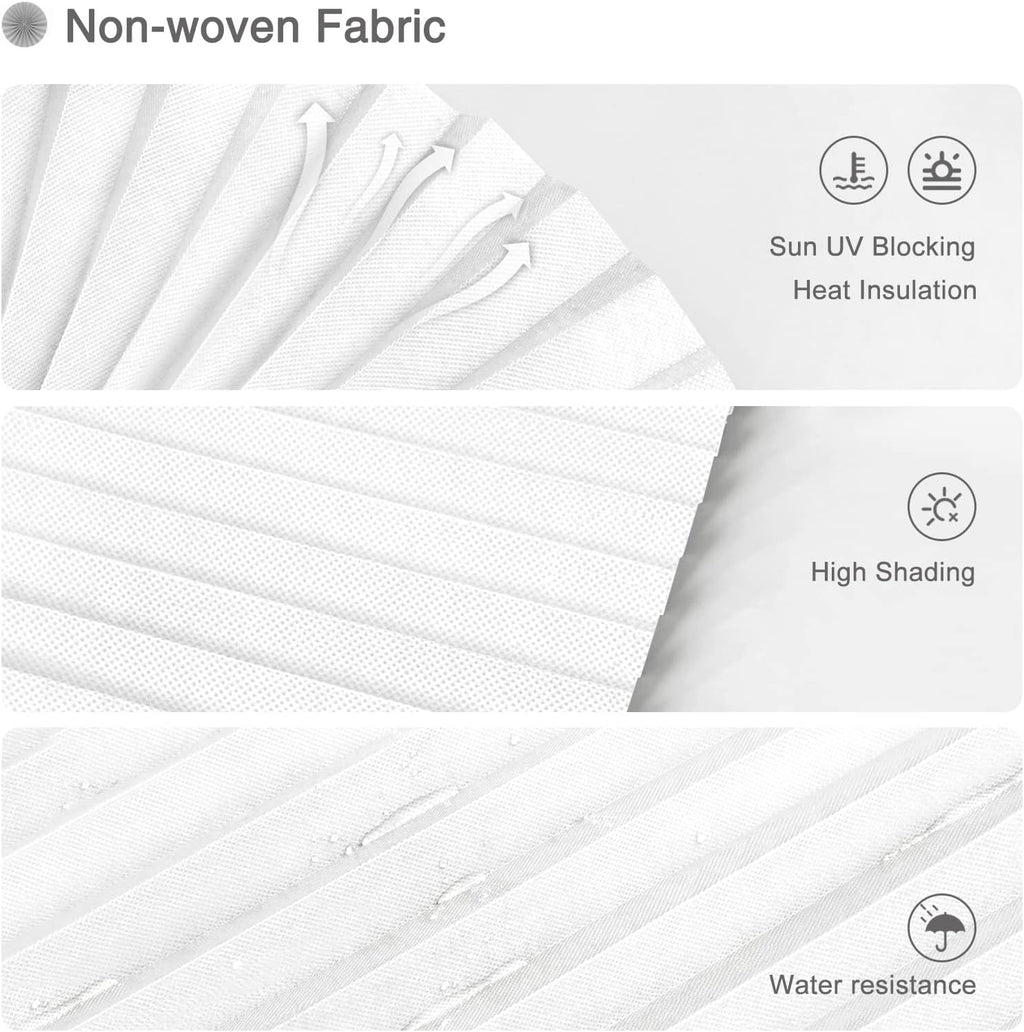 Cordless No-Drill Pleated Paper Window Blinds – Self-Adhesive Temporary