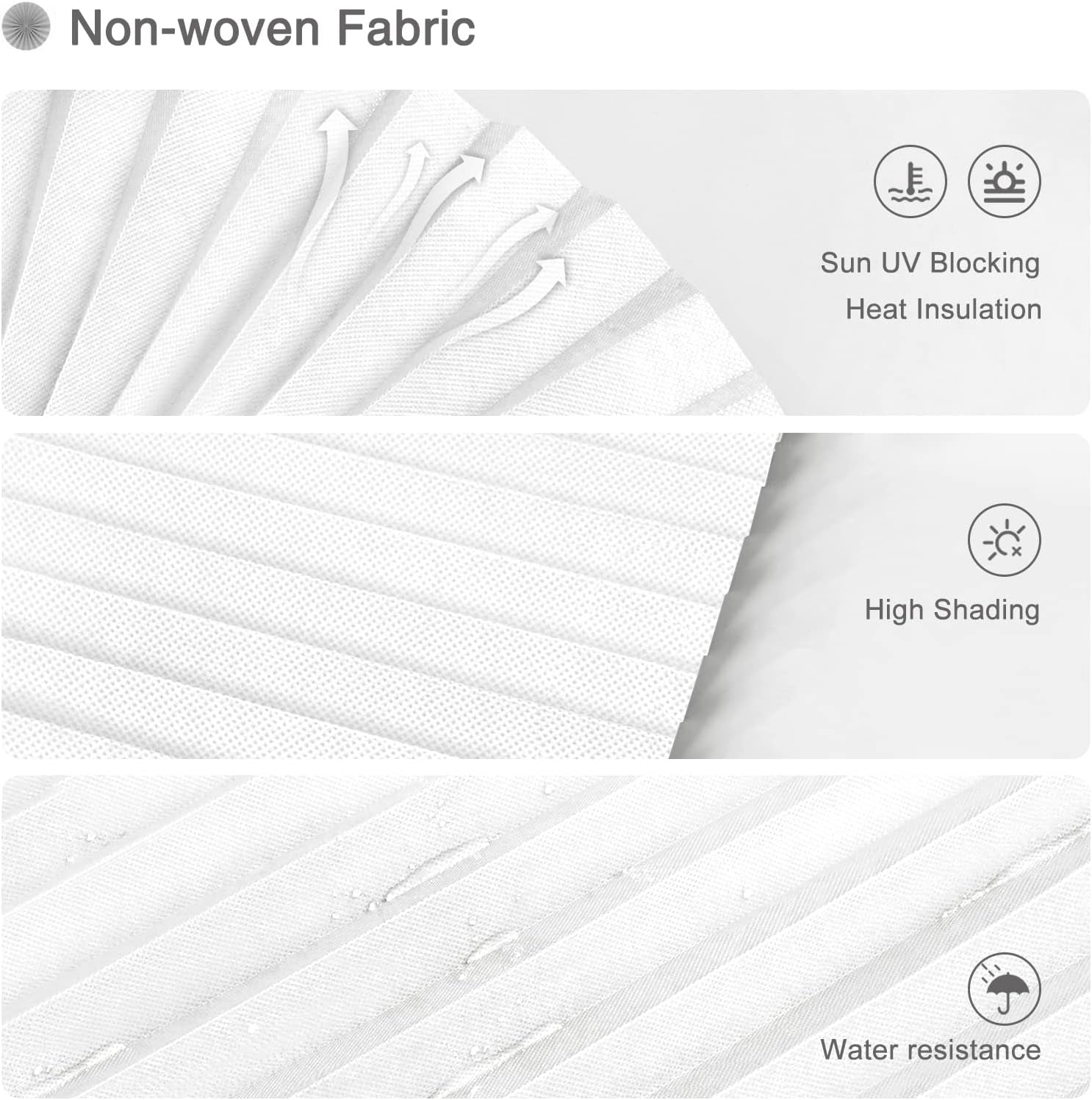 Cordless No-Drill Pleated Paper Window Blinds – Self-Adhesive Temporary
