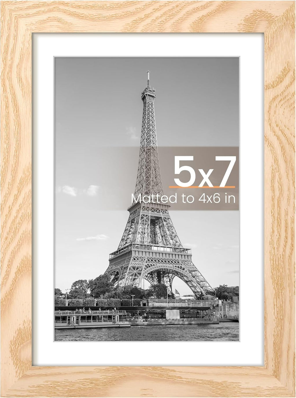8.5x11 Black Picture Frame – Wall Hanging Display with Mat