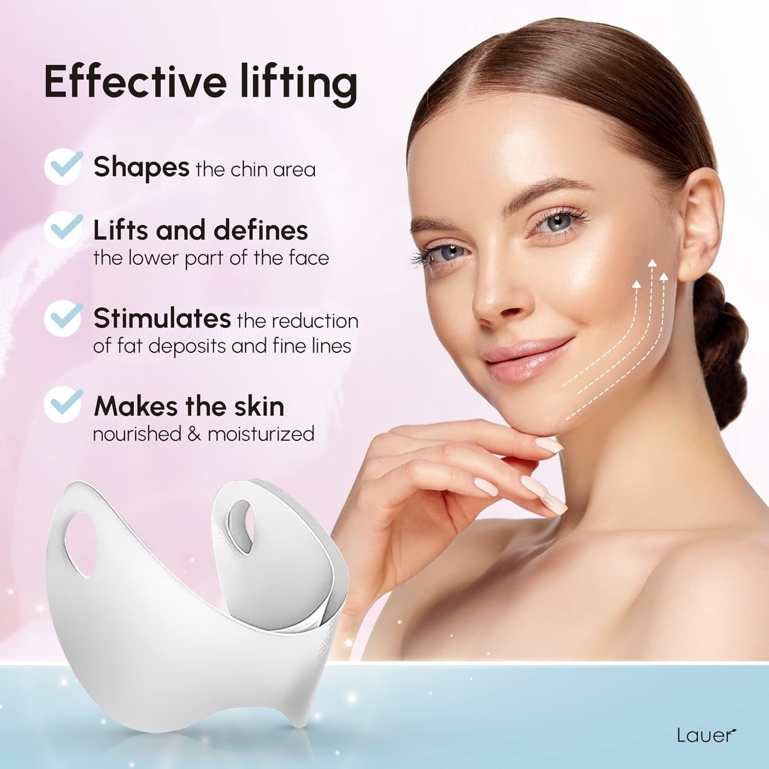 V Shaped Contouring Face Mask Line Shaping Lifting Belt Neck Reduction Jawline Lift Tape Enhancer Firming Chin up Collagen Hyaluronic Acid Aloe Vera