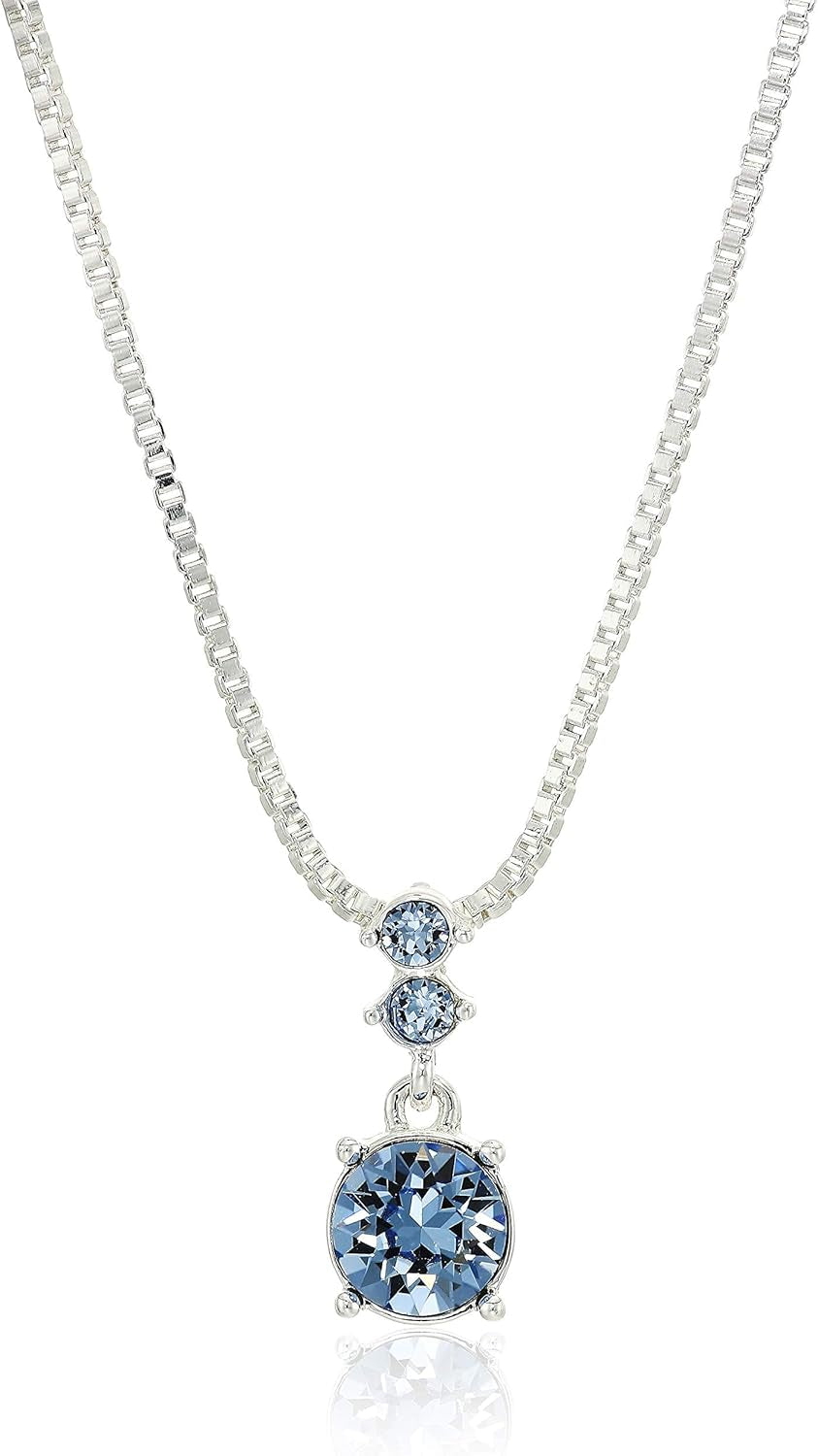 Women'S Purple Necklace Earring Set Silver Tone