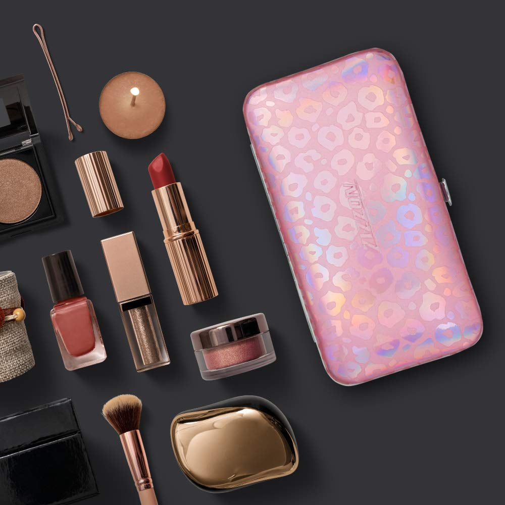 Nail Clippers Kit Manicure Pedicure Set with Holographic Case(Pink)