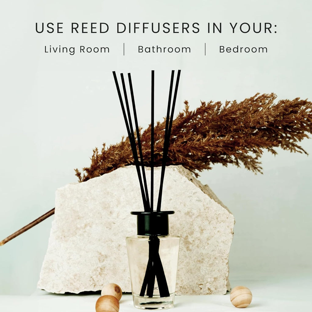 Mahogany & Teakwood Reed Diffuser for Home - Luxury Scent Diffuser with Premium Fiber Reeds for Lasting Gentle Dispersal - Natural, Toxin-Free Aroma Inspired by Ambercrombie & Fitch