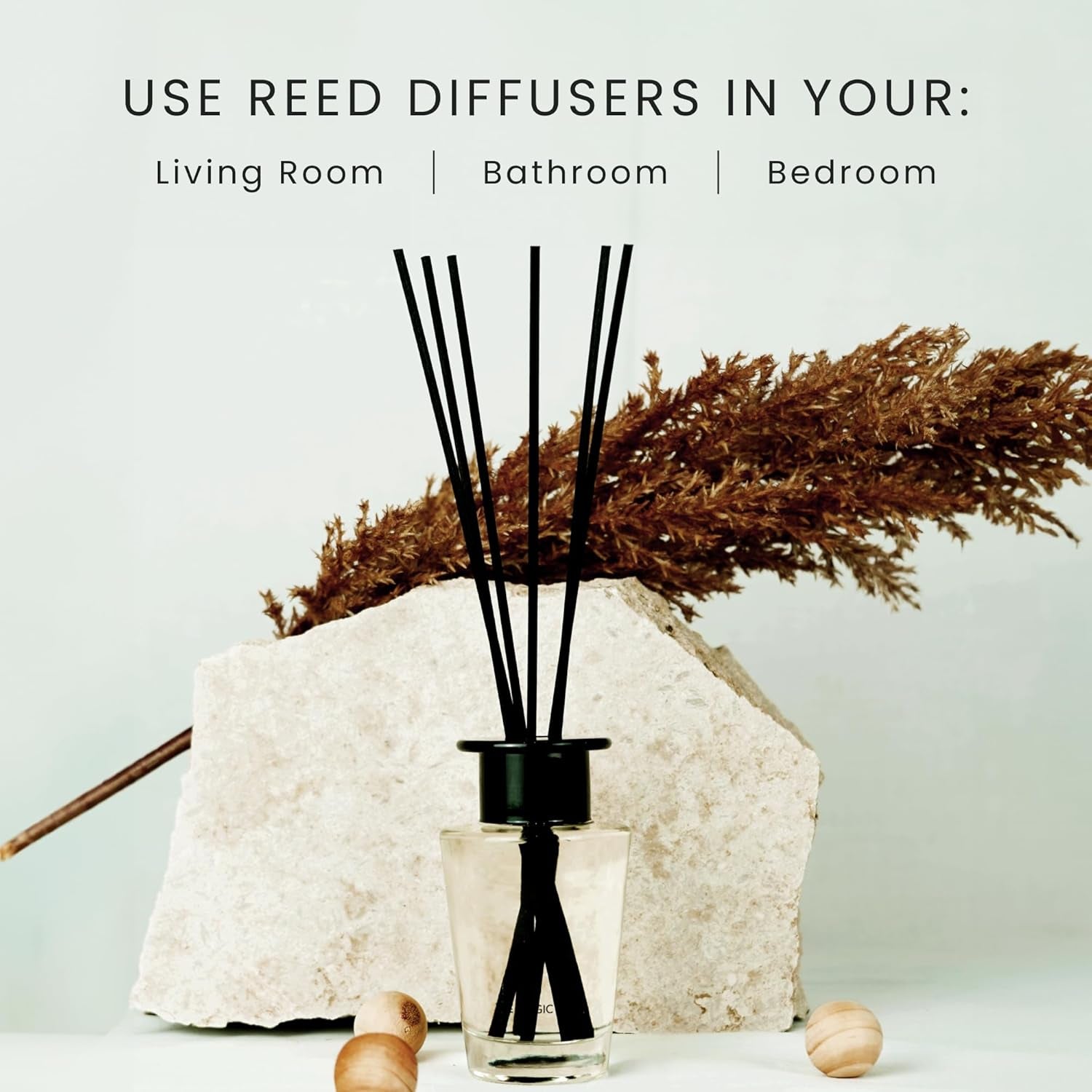 Mahogany & Teakwood Reed Diffuser for Home - Luxury Scent Diffuser with Premium Fiber Reeds for Lasting Gentle Dispersal - Natural, Toxin-Free Aroma Inspired by Ambercrombie & Fitch