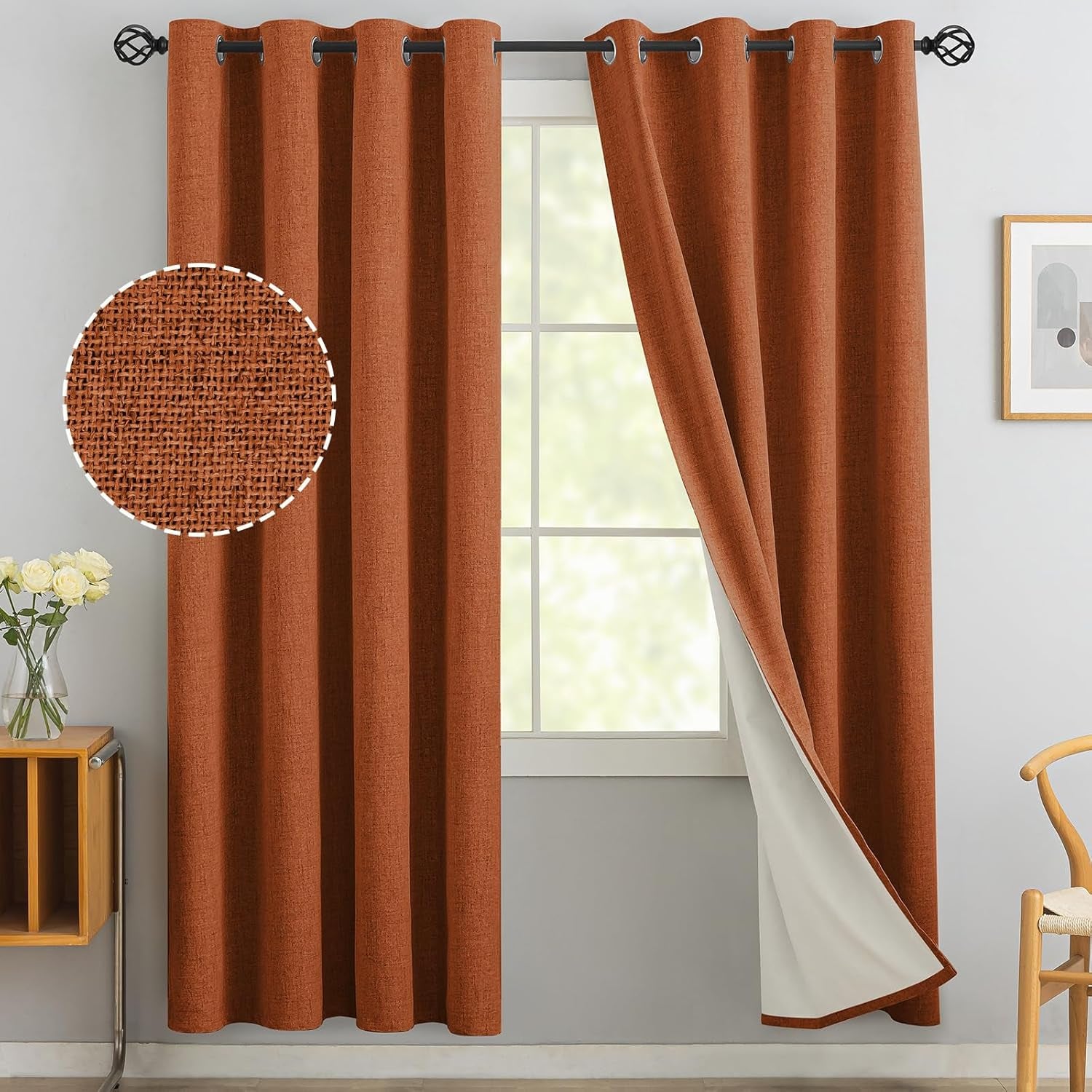 Room Darkening Gray Blackout Curtains 84 Inch Long Light Blocking Thermal Insulated Window Treatment Grommet Drapes for Bedroom Living Room, 52W X 84L, Grey Curtains, 2 Panels