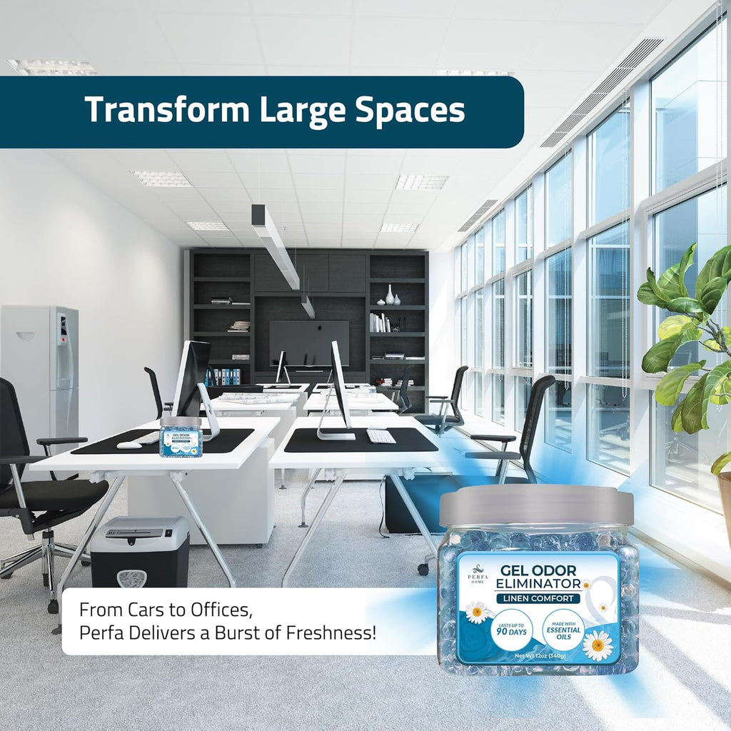 Scented Gel Air Freshener | (Pack of 2) Linen Comfort Gel Air Fresheners for Home, Office, and Small Spaces | Lasts 90 Days for Improved Home Fragrance | Essential House Air Freshener by