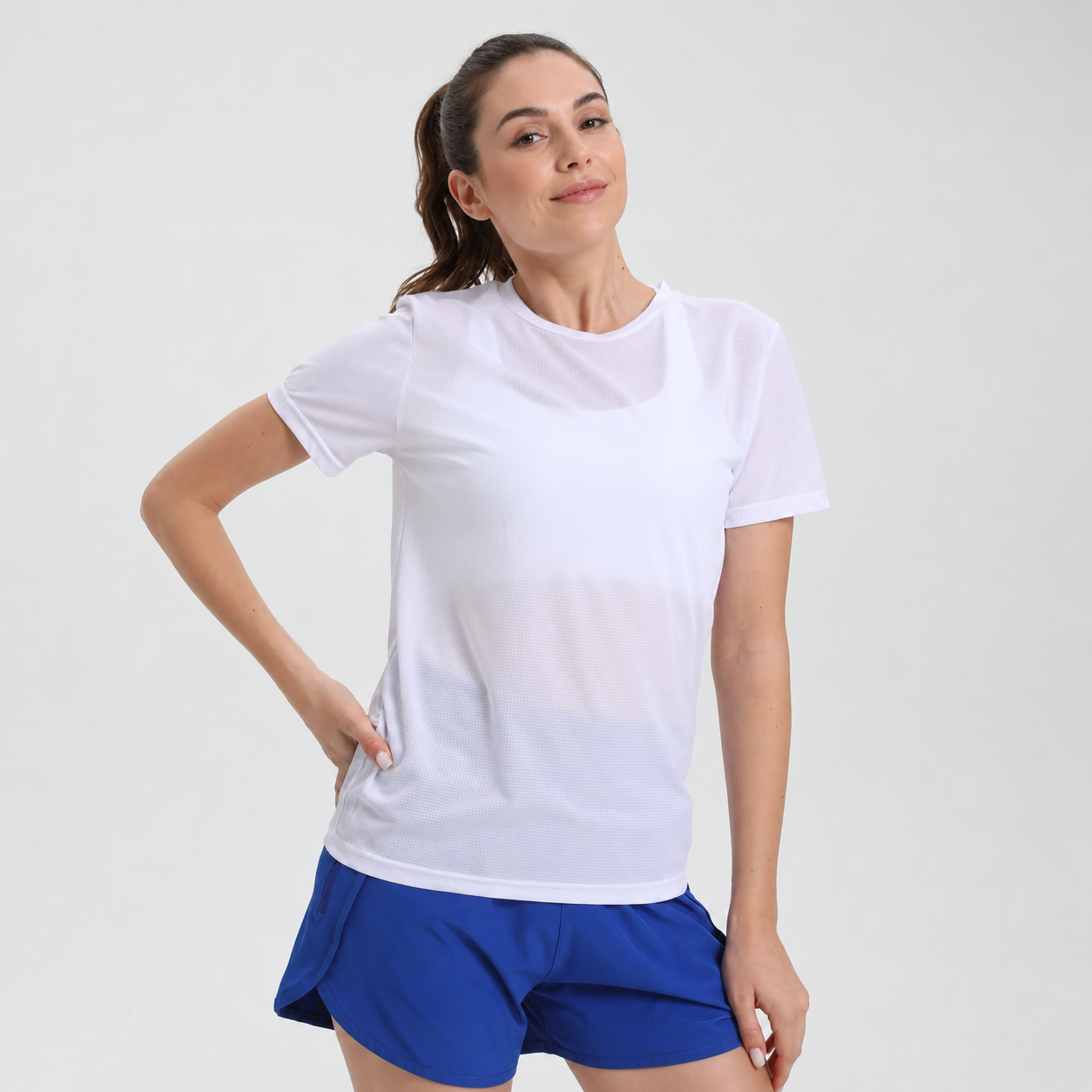 Women'S Solid Color Ultralight Quick Dry Sport T-Shirt,Breathable Lightweight ,Running Gym Compression Shirt