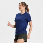 Women'S Solid Color Ultralight Quick Dry Sport T-Shirt,Breathable Lightweight ,Running Gym Compression Shirt