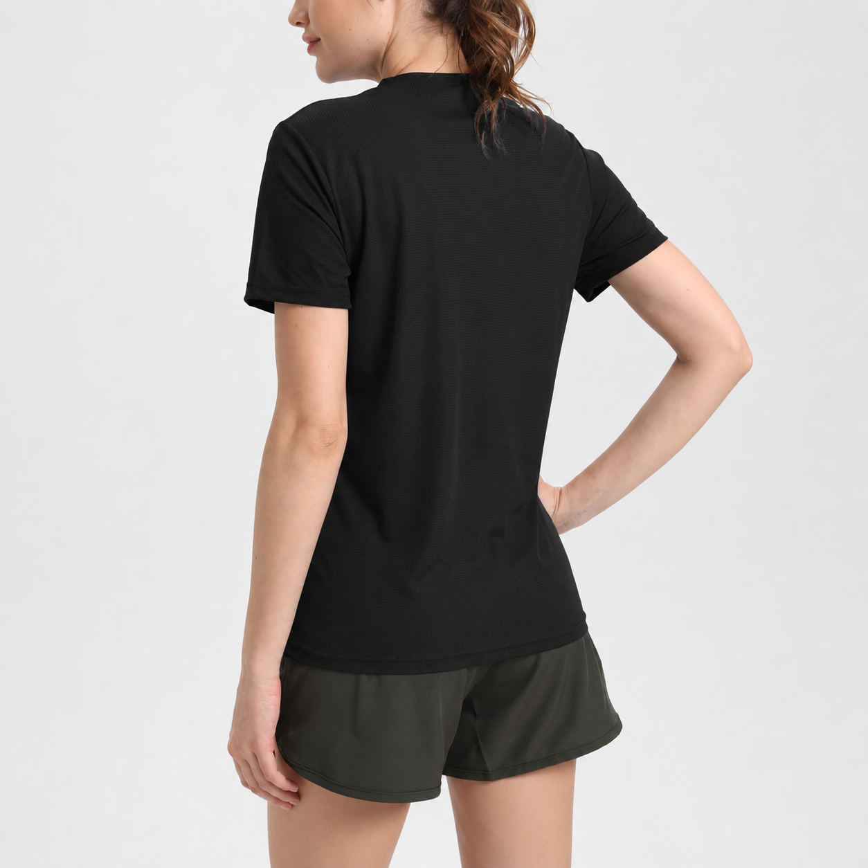 Women'S Solid Color Ultralight Quick Dry Sport T-Shirt,Breathable Lightweight ,Running Gym Compression Shirt