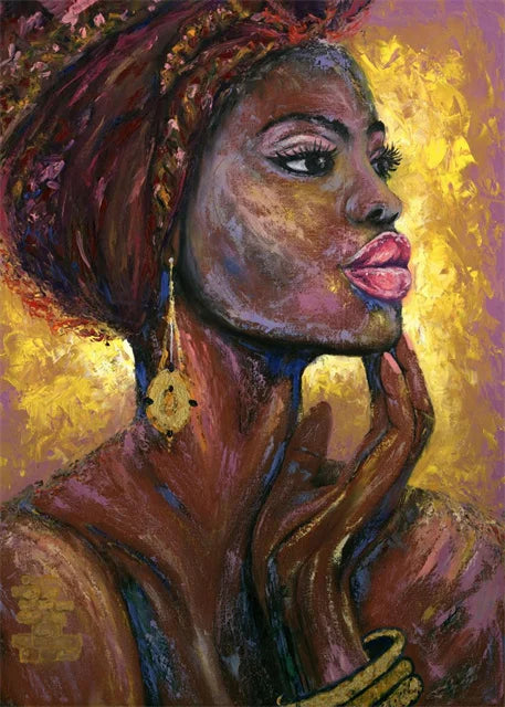 African Woman Abstract Art Canvas Paintings Africane Girl Africa Art Posters and Prints Wall Art Pictures for Living Room Decor