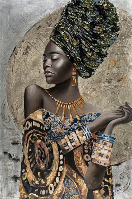 African Woman Abstract Art Canvas Paintings Africane Girl Africa Art Posters and Prints Wall Art Pictures for Living Room Decor