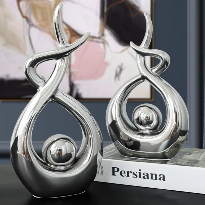 Ceramic Sculptures Ornaments Home Modern Decoration Abstract Statue Room Art Decor Luxury Porcelain Figurine Table Accessories