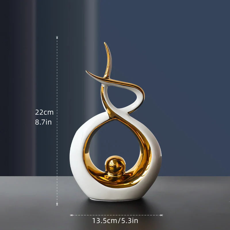 Ceramic Sculptures Ornaments Home Modern Decoration Abstract Statue Room Art Decor Luxury Porcelain Figurine Table Accessories