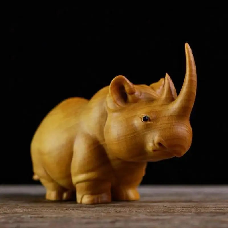 💖Wooden Carved African Trio:Rhinoceros,Hippopotamus,And Elephant Figurines,Creative Car and Home Decor Crafts