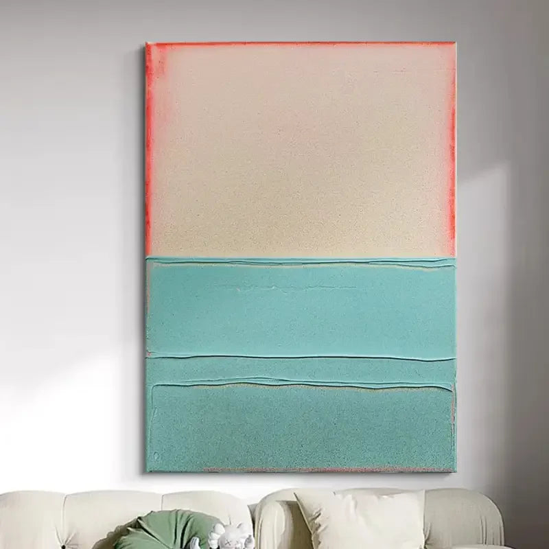 Large Abstract Oil Painting Canvas Hand-Painted Green White Gray Texture Modern Home Decor for Living Room Bedroom Home Decor