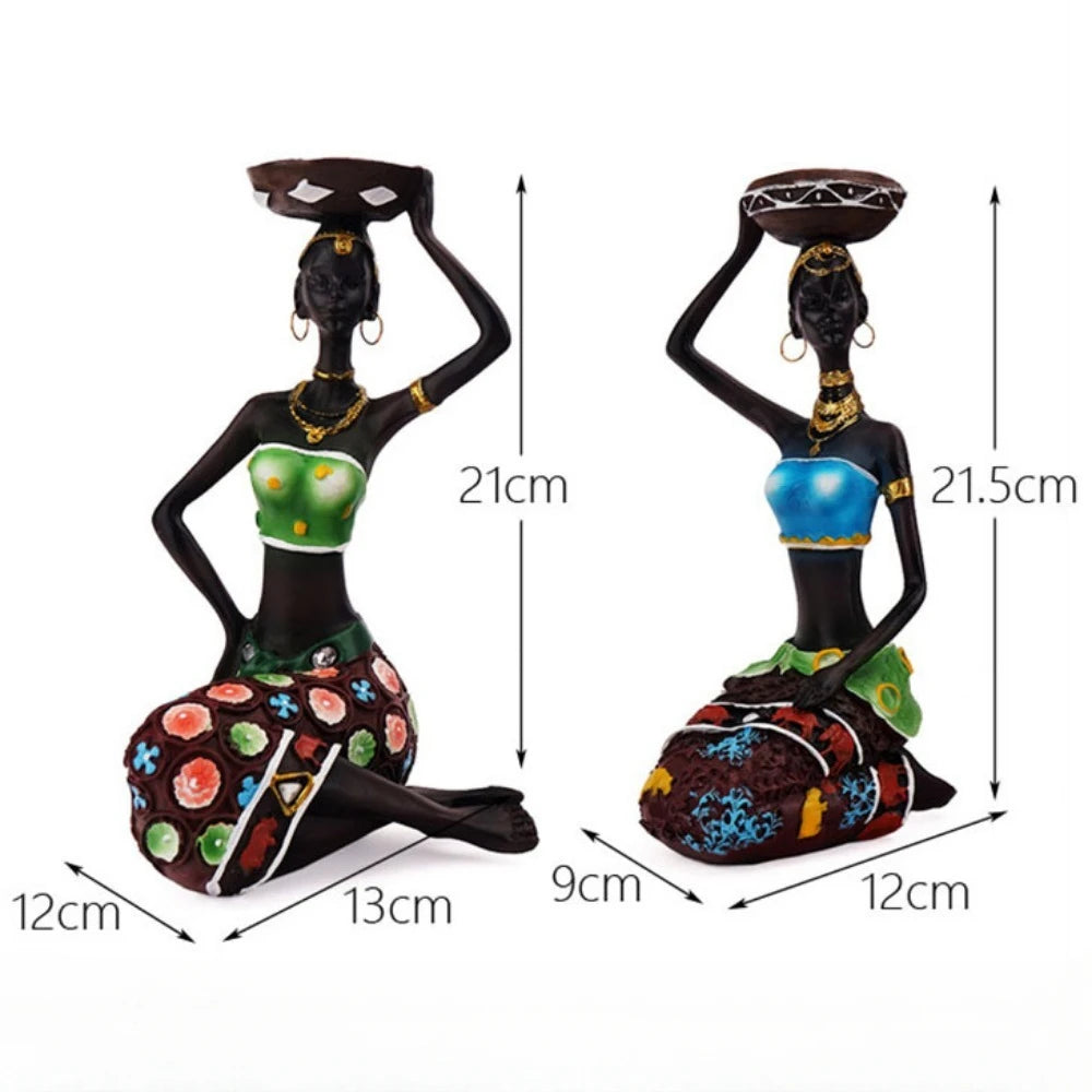 African Style Decorative Ornaments for Black People, Creative Home Decor, Character Art, Sculpture, Resin Crafts, Ornaments