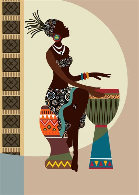 African Woman Abstract Art Canvas Paintings Africane Girl Africa Art Posters and Prints Wall Art Pictures for Living Room Decor