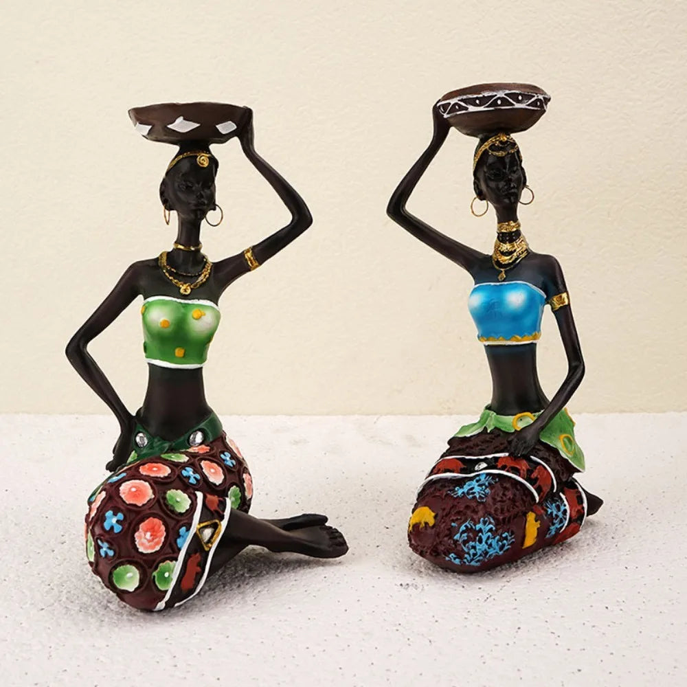 African Style Decorative Ornaments for Black People, Creative Home Decor, Character Art, Sculpture, Resin Crafts, Ornaments