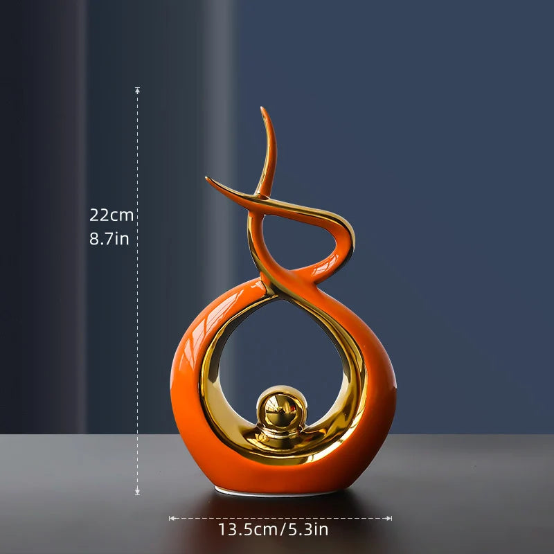 Ceramic Sculptures Ornaments Home Modern Decoration Abstract Statue Room Art Decor Luxury Porcelain Figurine Table Accessories