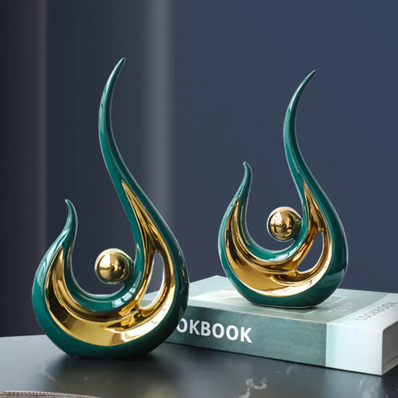 Ceramic Sculptures Ornaments Home Modern Decoration Abstract Statue Room Art Decor Luxury Porcelain Figurine Table Accessories