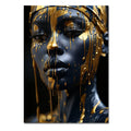 Golden Radiant African Beauty Art Posters Print Canvas Painting Modern Fashion Portrait Wall Art Mural for Liivng Room Decor