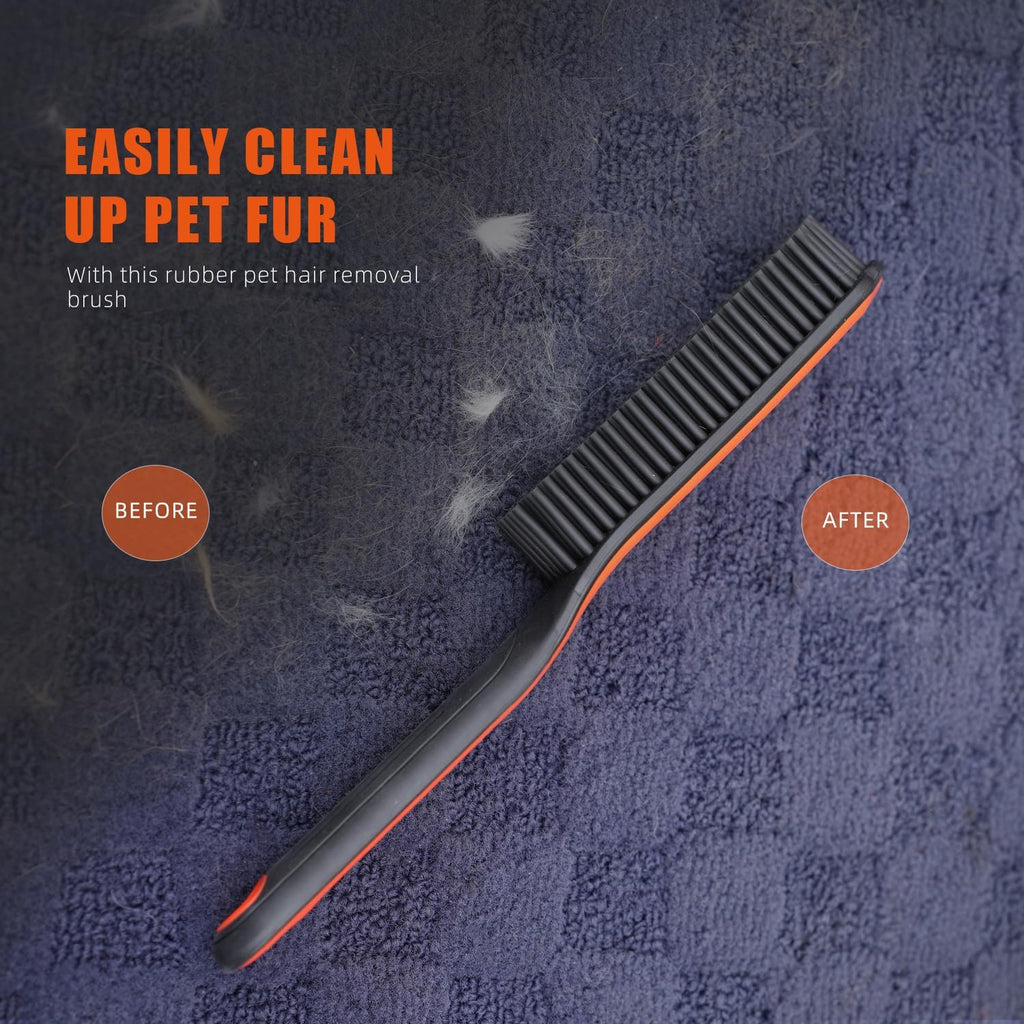 Pet Hair Brush, 2Pcs Pet Hair Removal Brush,Triangular Wedge Tip,Rubber Bristles to Trap and Remove Hair,Metal-Free Design,Ergonomic Design Great for Cars,Trucks,Suvs,Rvs, Home,Furniture&More