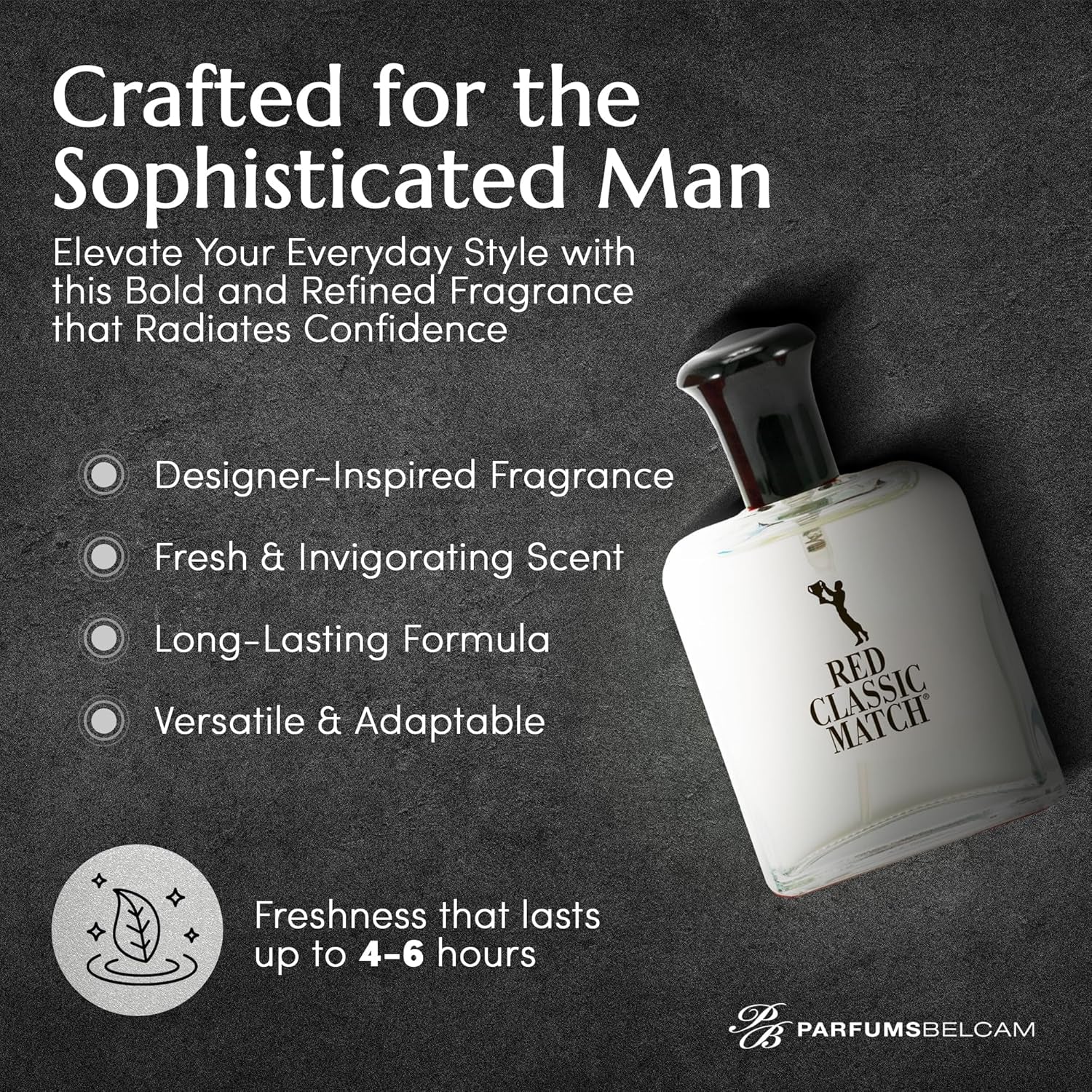 Red Classic Match Eau De Toilette - Spicy Woody Amber Fragrance for Men, Long-Lasting Masculine Scent, Affordable Cologne Alternative, Signature Fragrance - 2.54 Fl Oz