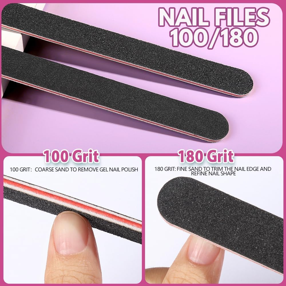 Nail Files and Buffers, 20PCS Nail File Kit. Rectangular Nail Buffer Block & 100/180 Grit 7 Way Nail File & Polishing Buffer. Nail Prep Kit. Professional Manicure Nail Tools