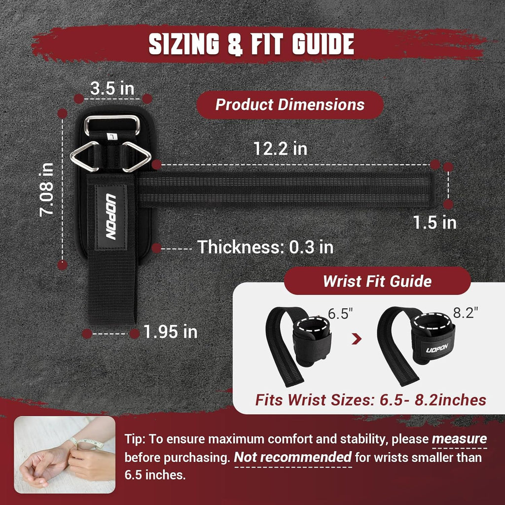 Weight Lifting Straps with Rings, 2 in 1 Wrist Straps for Weightlifting and Cable Machine with Double Triangle Rings and Non-Slip Latex Thread, Lifting Cuffs for Home Gym Workout