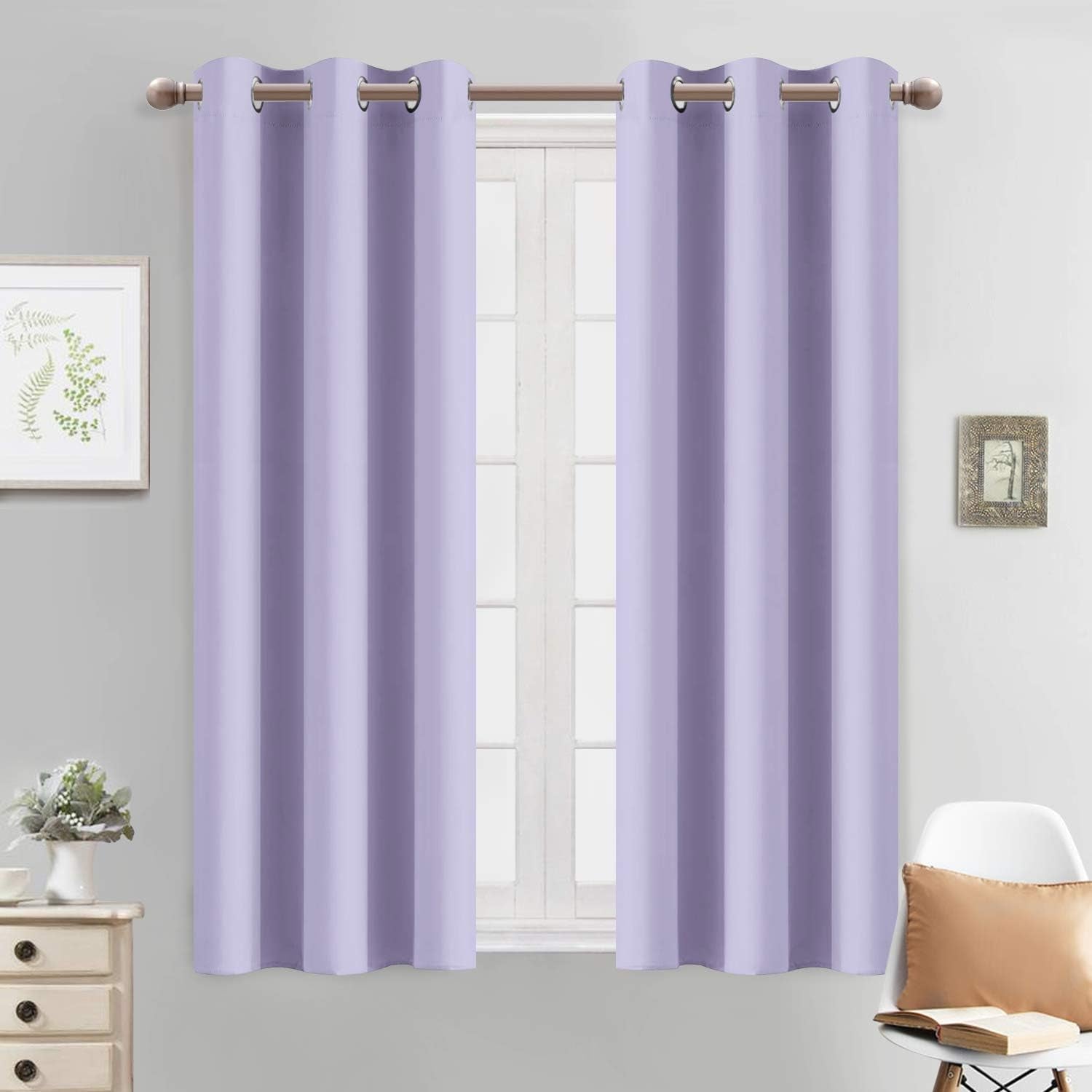 Room Darkening Gray Blackout Curtains 84 Inch Long Light Blocking Thermal Insulated Window Treatment Grommet Drapes for Bedroom Living Room, 52W X 84L, Grey Curtains, 2 Panels