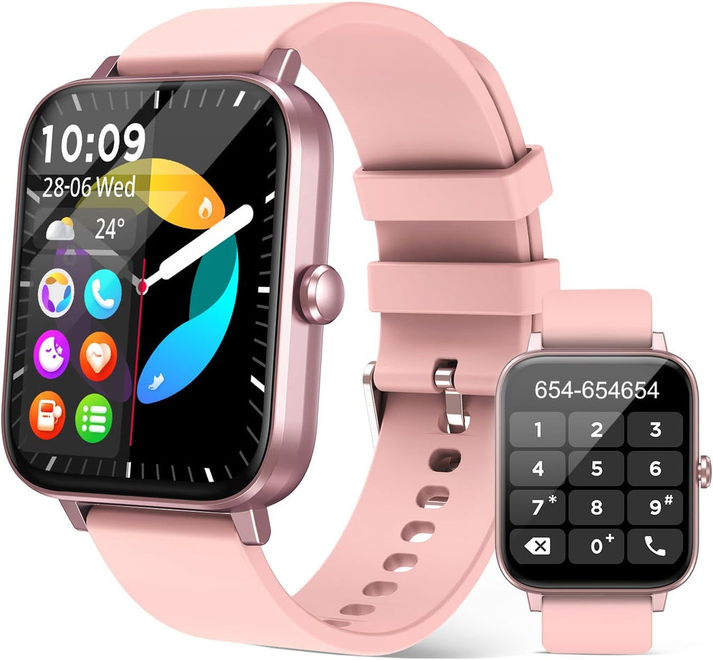 Smart Watch (Answer/Make Call): 1.85" Waterproof Fitness Trackers with 24-Hours Blood Pressure Heart Rate Spo2 Sleep Monitor Watches for Men Women, Iphone Android Compatible (Stone Black)