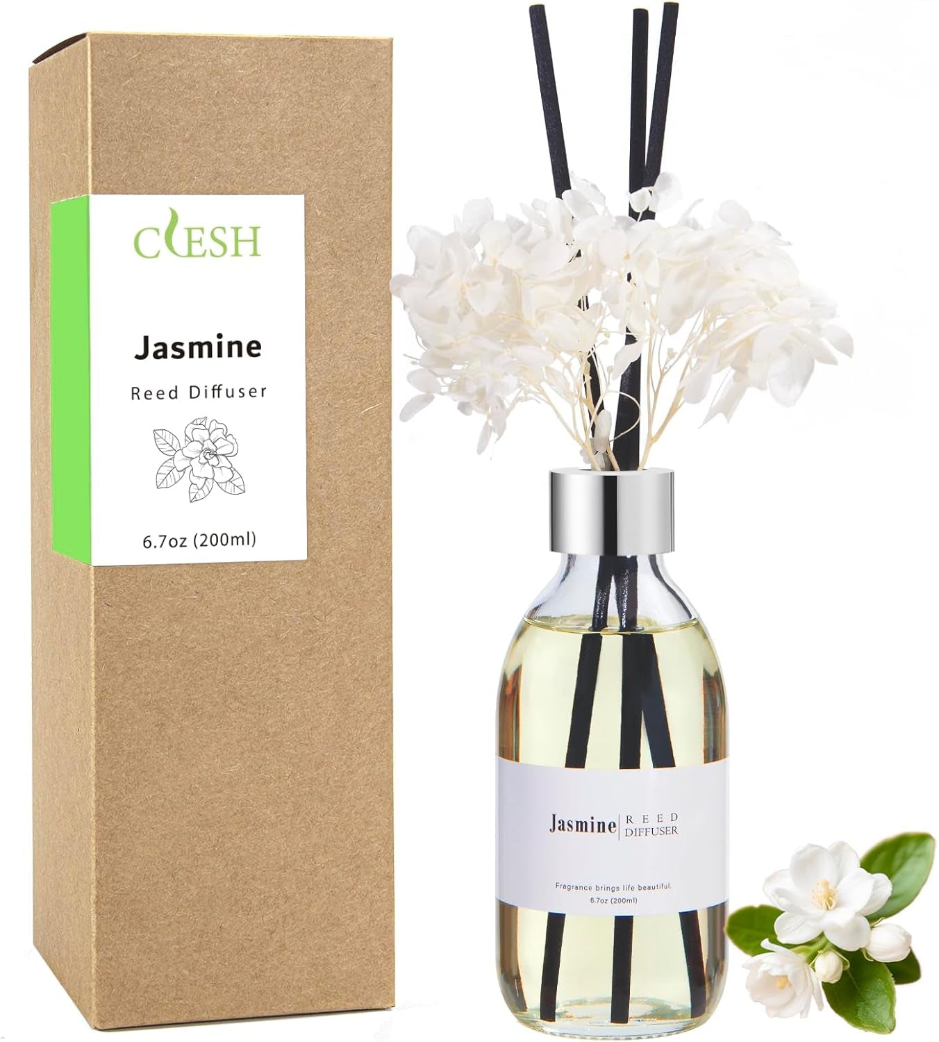 Reed Diffuser Set, 6.7 Oz Eucalyptus Scented Diffuser with Sticks, Home Fragrance Reed Diffuser for Bathroom Shelf Decor