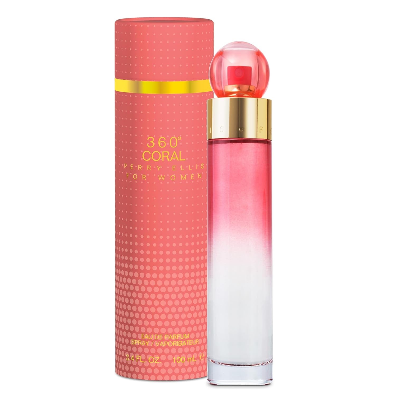 360° Coral Eau De Parfum Spray for Women - Perfume for Women, Floral & Fruity Fragrance, EDP, Designer Scent for Her, Long Lasting - 3.4 Fl Oz (100 Ml)