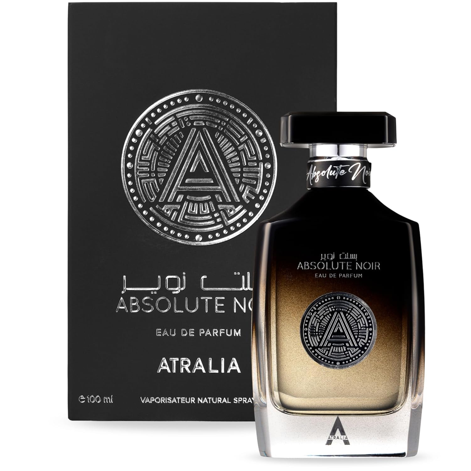 Absolute Noir Eau De Parfum for Men 100Ml 3.4Oz - Luxurious and Long Lasting Fragrances with Top Notes of Bergamot, Lemon, Grapefruit, Pink Pepper