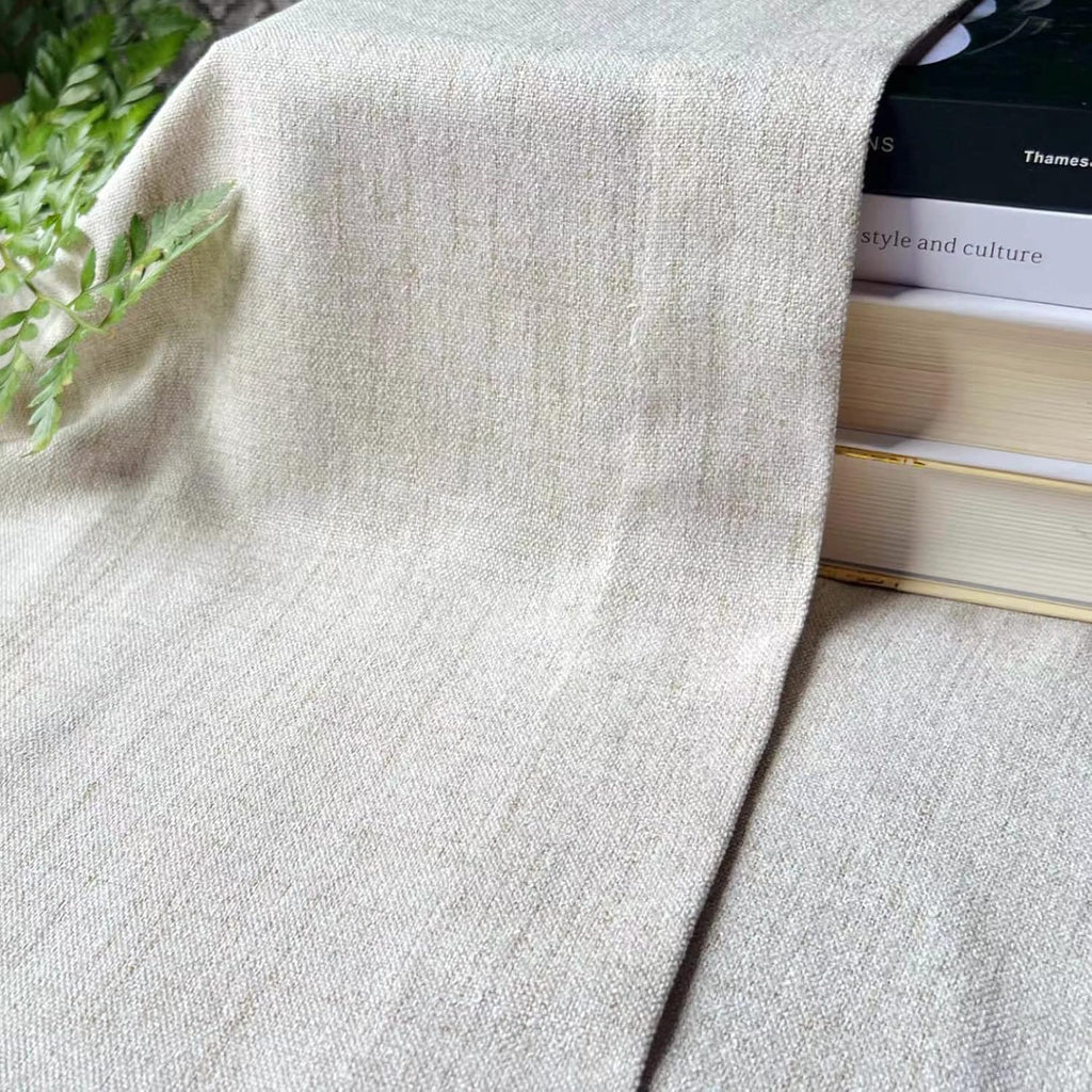 2 Pack Faux Linen Valance for Windows Kitchen Living Room Valances Rod Pocket Farmhouse Country Rustic Bathroom Small Window Treatment (54X15 Inch, Natural)