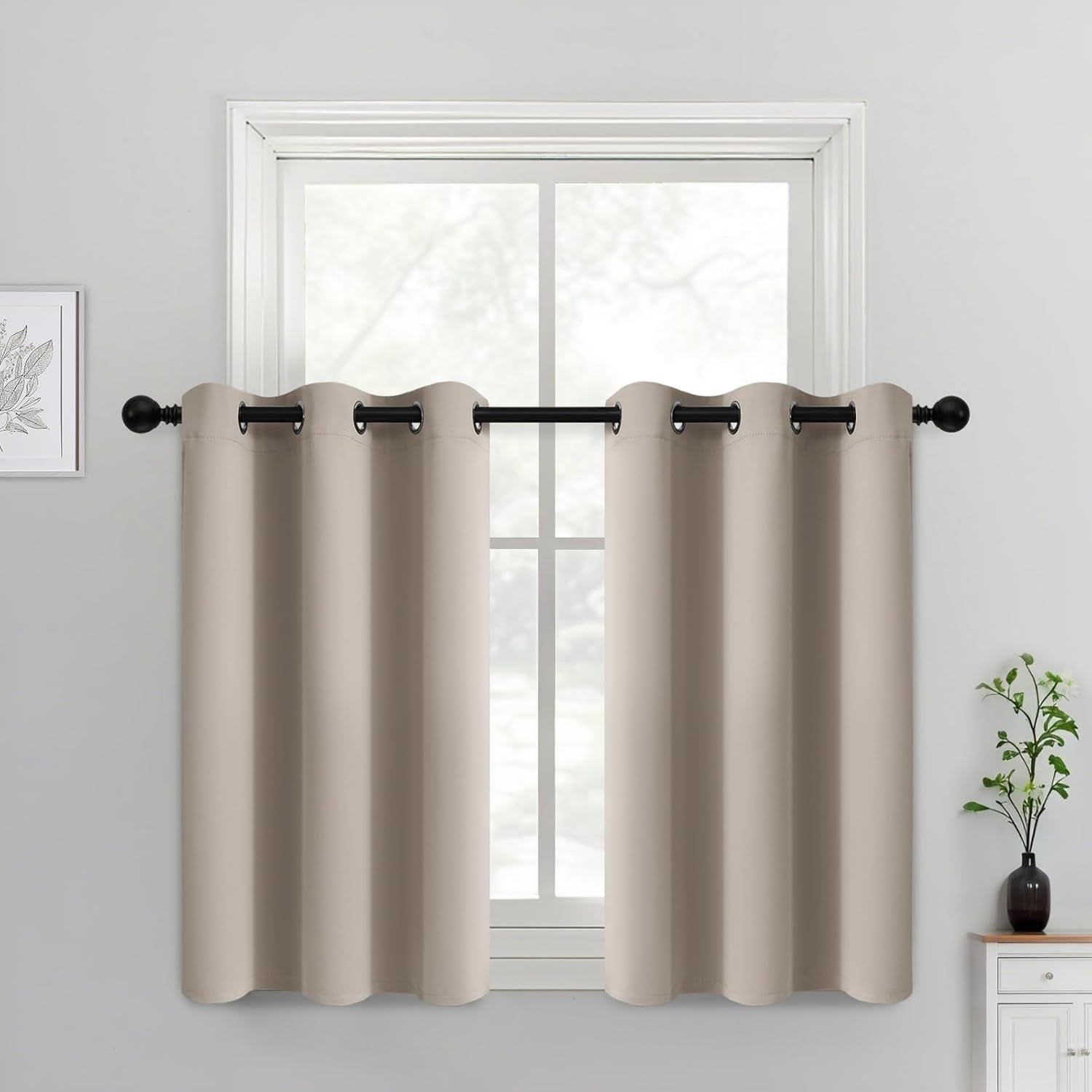 Room Darkening Gray Blackout Curtains 84 Inch Long Light Blocking Thermal Insulated Window Treatment Grommet Drapes for Bedroom Living Room, 52W X 84L, Grey Curtains, 2 Panels