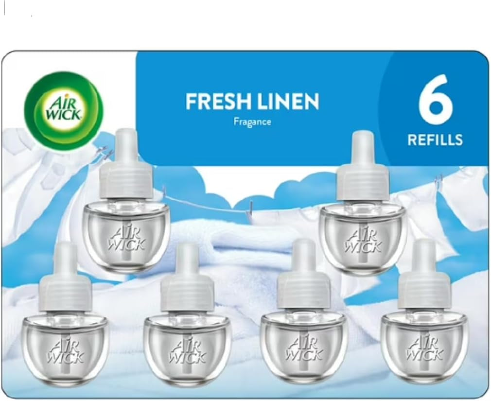 Plug in Scented Oil Refill, 10Ct, Fresh Linen, Air Freshener, Essential Oils, Eco Friendly Pack