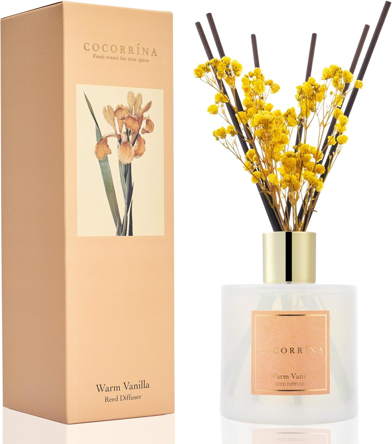Reed Diffuser Set, Clean Linen 6.7 Fl Oz Scented Diffuser with Sticks Home Fragrance Reed Diffuser for Bathroom Shelf Decor