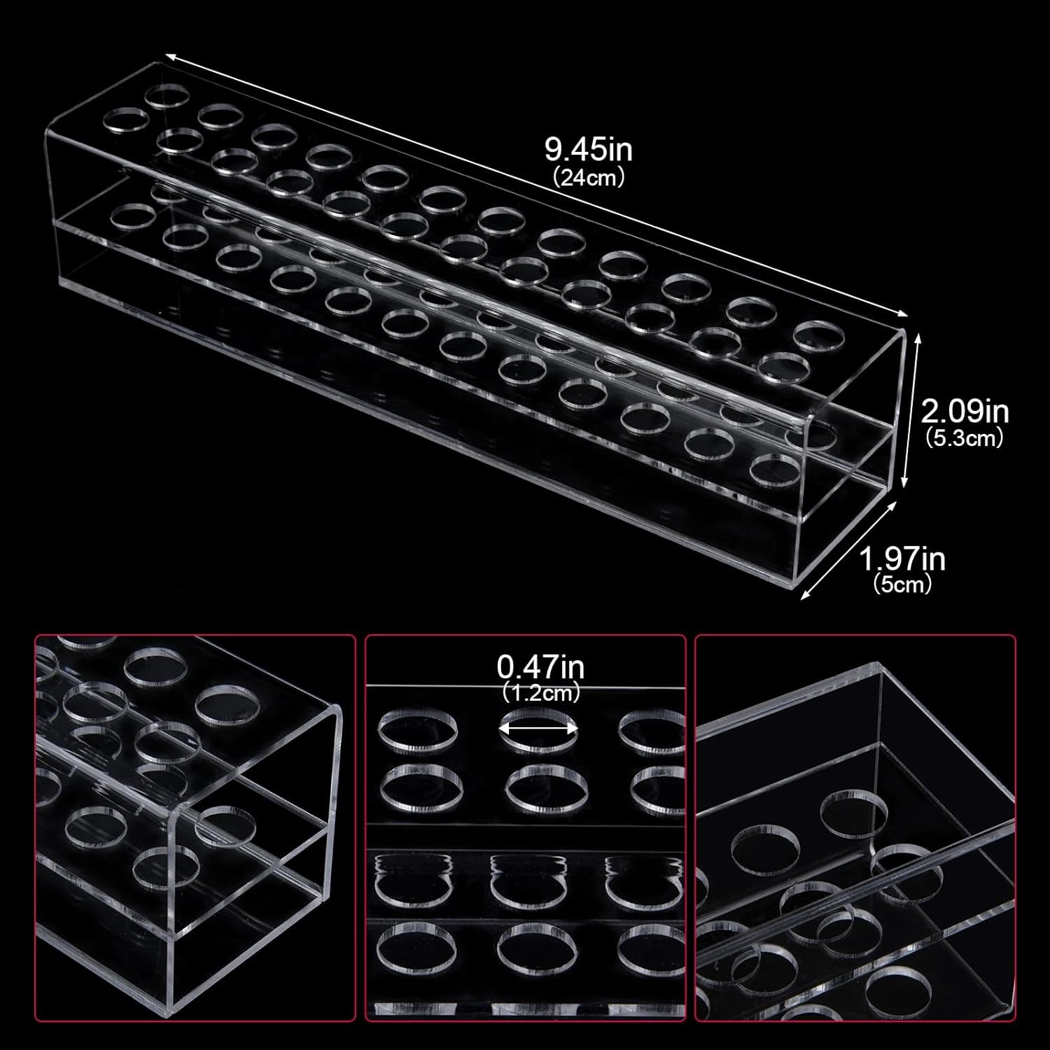 Nail Art Tool Organizer, Nail Brush Holder, Nail Technician Gifts, Storage for Storing Pro Beauty Finger Nailcare Art Kit Tools Makeup Display Case Refillable Container Holder Organization