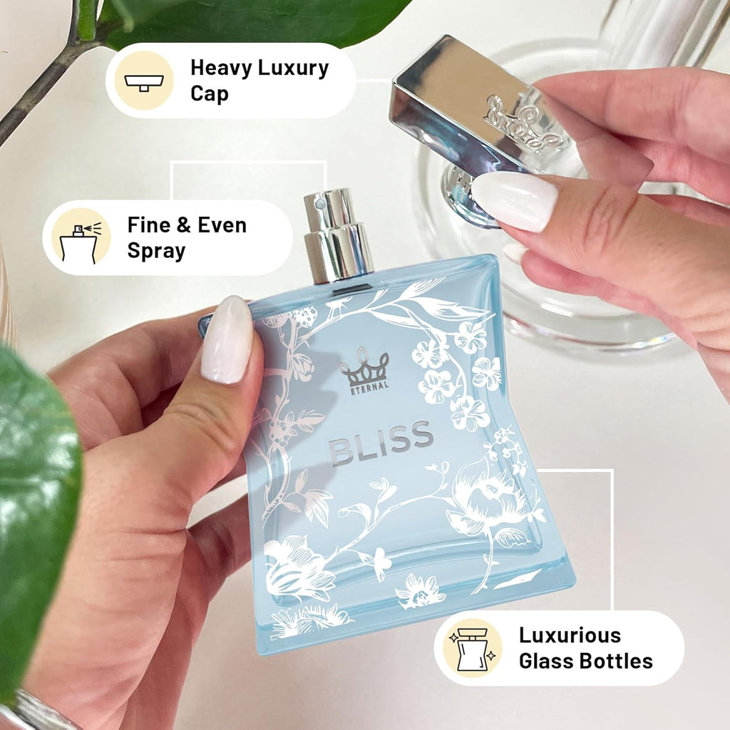 Eternal Bliss - Inspired by Designer Citrus Green Apple Perfume - 3.4 Oz (100Ml) - EDP - Long-Lasting - Vegan - Clean Ingredients - Perfume Spray for Women - 2000 Sprays per Bottle