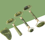 Jade Roller & Gua Sha Set 5 in 1 Facial Massager Tools - Jade Gua Sha Facial Massager Set with Roller for Face Sculpting & Skin Care | Jade Gua Sha Facial Massager Set with Roller for Face Sculpting & Skin Care