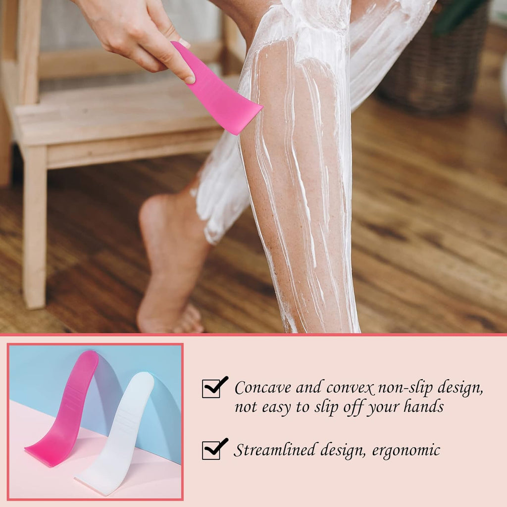 8 Pcs Hair Waxing Removal Beauty Tools Kit Include Hair Wax Cleansing Spatulas Waxing Applicator Silicone Stir Sticks Large Area Hard Wax Sticks Silicone Scraper for Removal Waxing Beauty Makeup