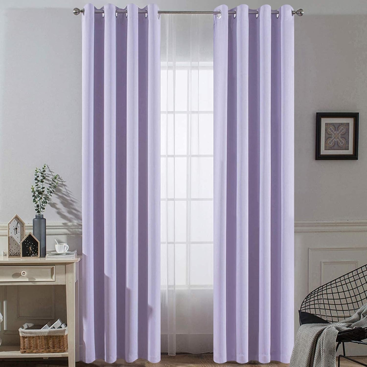 Room Darkening Gray Blackout Curtains 84 Inch Long Light Blocking Thermal Insulated Window Treatment Grommet Drapes for Bedroom Living Room, 52W X 84L, Grey Curtains, 2 Panels