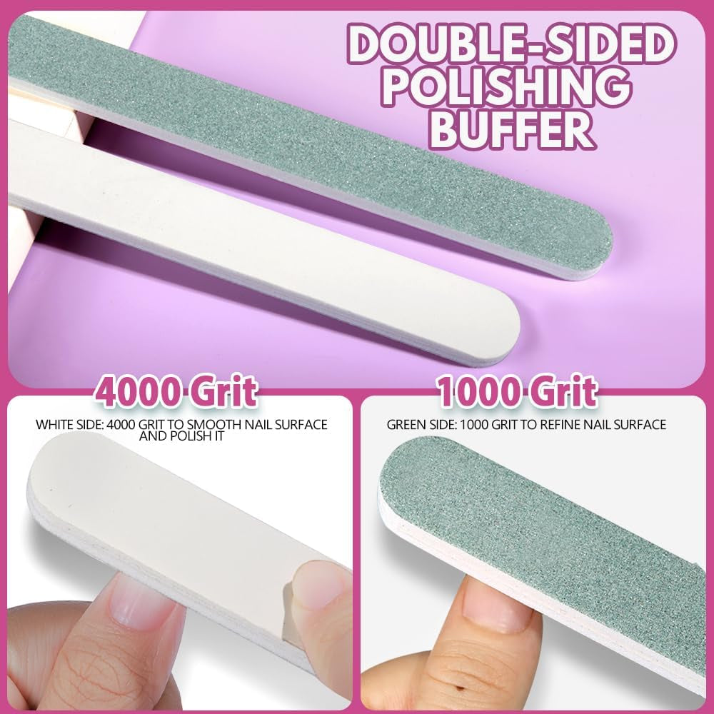 Nail Files and Buffers, 20PCS Nail File Kit. Rectangular Nail Buffer Block & 100/180 Grit 7 Way Nail File & Polishing Buffer. Nail Prep Kit. Professional Manicure Nail Tools