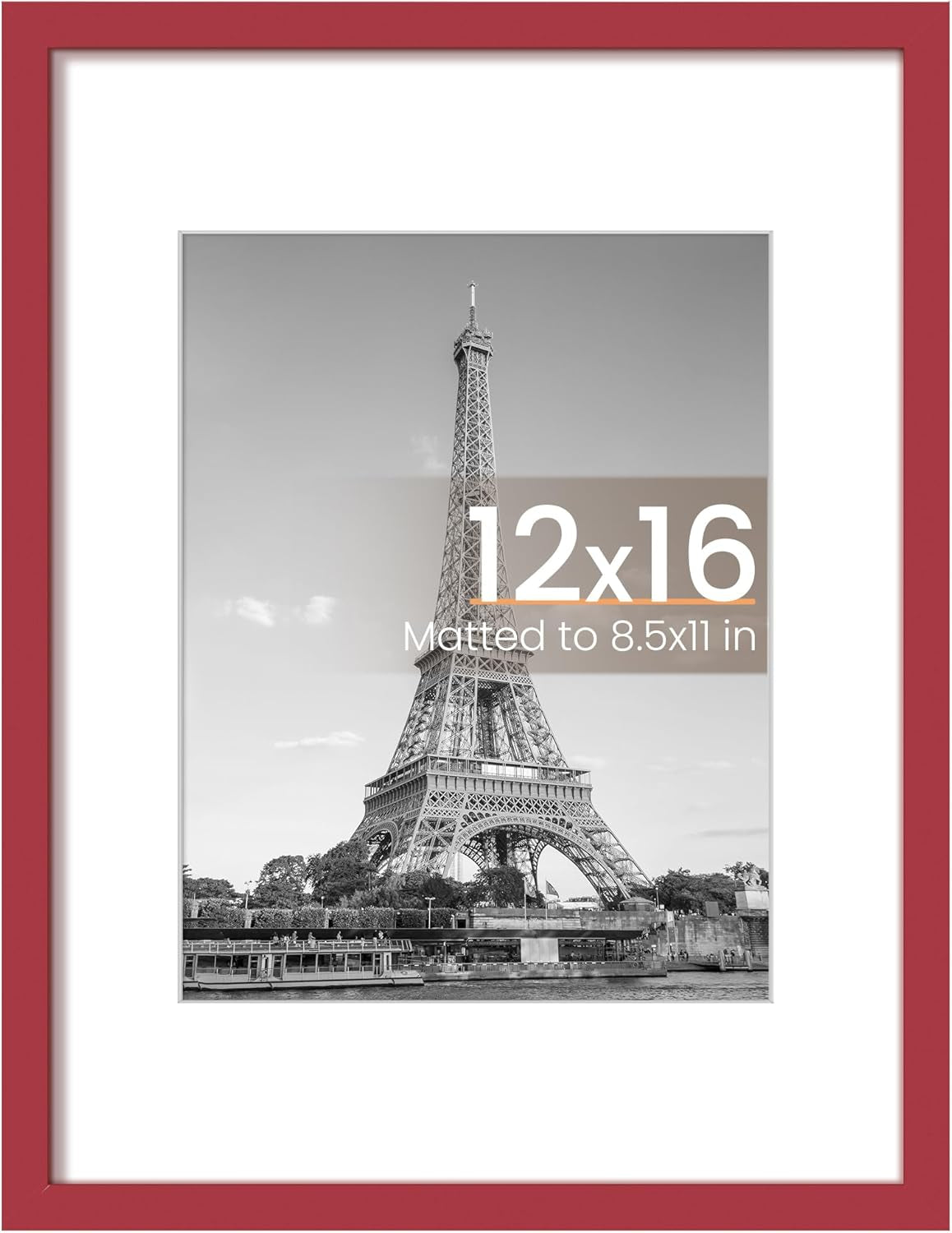 8.5x11 Black Picture Frame – Wall Hanging Display with Mat