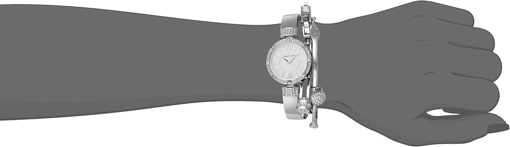 Women'S Premium Crystal Accented Watch and Bracelet Set