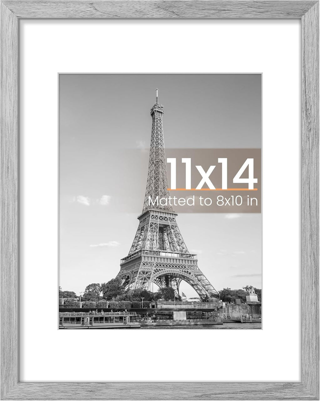 8.5x11 Black Picture Frame – Wall Hanging Display with Mat